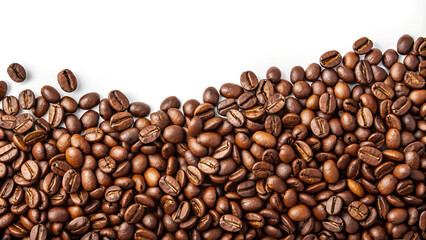 Coffee Beans Background with White Text Space