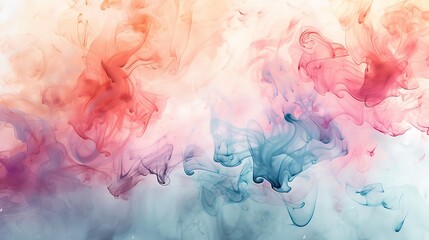 Fototapeta premium Pastel watercolor splash, abstract shapes in lavender, mint, and peach, soft blending, fluid and dynamic composition, high-definition quality, tranquil and artistic. --ar 16:9 --v 6.