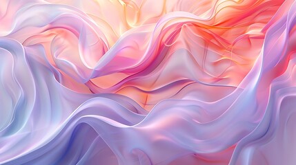 Obraz premium Pastel wavy lines, abstract design with hues of peach, mint, and lavender, flowing and smooth, high-definition quality, dreamy and light atmosphere, seamless transitions. --ar 16:9 --v 6.