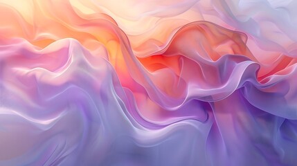 Obraz premium Pastel wavy lines, abstract design with hues of peach, mint, and lavender, flowing and smooth, high-definition quality, dreamy and light atmosphere, seamless transitions. --ar 16:9 --v 6.