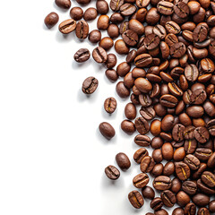Coffee Beans Background with White Space for Text
