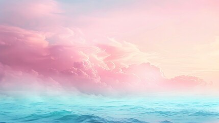 Obraz premium Smooth pastel ombre, transitioning from soft pink to mint to lavender, delicate blending, high-definition quality, light and airy design, calming atmosphere. --ar 16:9 --v 6.0 --s 250 --style raw