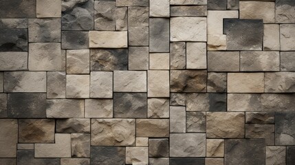 Decorative old stone wall texture close up. Neural network ai generated art