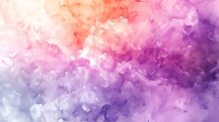 Fototapeta premium Watercolor splash with pastel colors, abstract shapes in lavender, mint, and peach, smooth and fluid blending, hd quality, dreamy and serene. --ar 16:9 --v 6.0 --s 250 --style raw