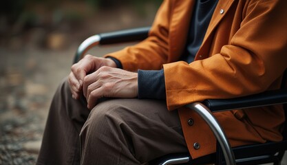 Obraz premium Thoughtful Moment in a Wheelchair