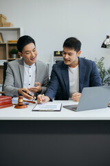 Lawyer and businessman or judge Consult with clients, legal and legal services.