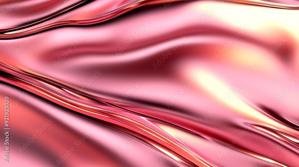 Poster a smooth, flowing texture with a blend of pink and gold hues, creating an elegant and abstract visua