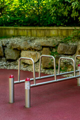 Pull-up bar on a sports ground in the park