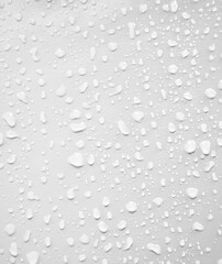 Drop water transparent on grey background, mockup for presentation product cosmetic, spash raindrop bubble template for environment ecosystem.