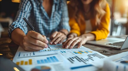 Fototapeta premium Detailed Financial Planning and Analysis Session at Home Office