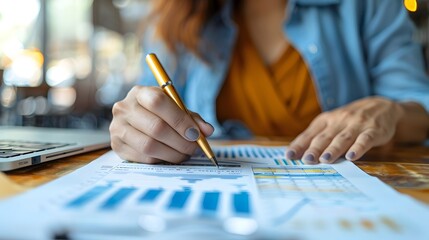 Financial Advisor Presenting Detailed Budget to Client in Professional Office Setting