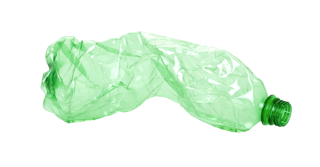 Used plastic bottle on transparent bacground