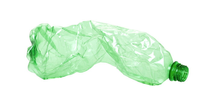 Used plastic bottle on transparent bacground