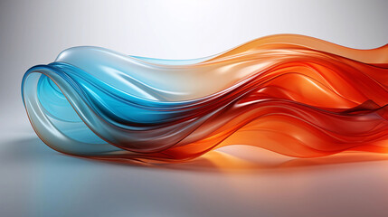 Abstract orange curved shape on a white background, designed for motion graphics animation using the octane render engine. This fluid and captivating vector illustration