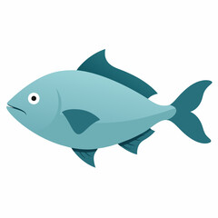 Halibut fish vector artwork