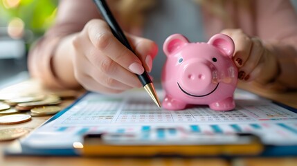 Financial Planner Discussing Retirement Savings Plan with Vibrant and Detailed Graphics