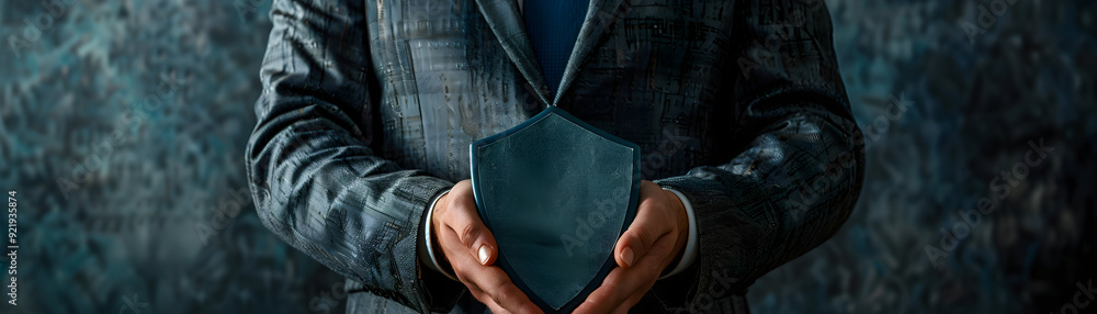 Poster security consultant with plan and shield | security consulting and iso27001 compliance image