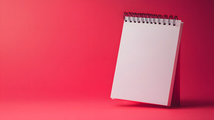 Blank Calendar in Pink on a background of red