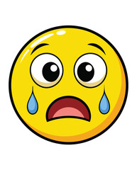 A sad emoji vector illustration