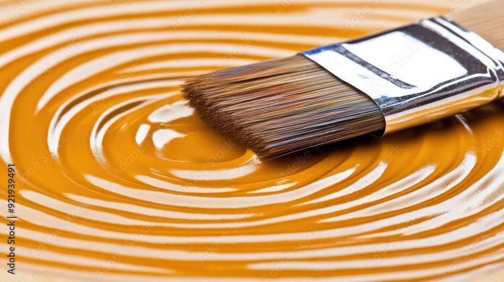 Poster a close-up view of a paintbrush immersed in rich colors on canvas, showcasing artistic expression du