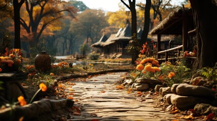 beautiful wooden pathway going the breathtaking