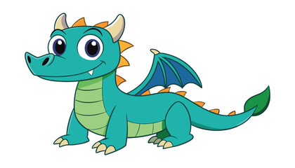A angry dragon cartoon character design illustration
