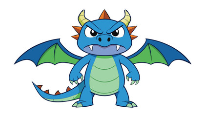 Naklejka premium A angry dragon cartoon character design illustration
