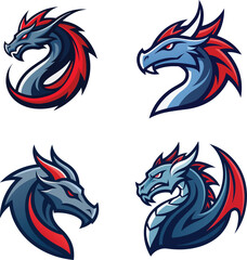 Dragon Logo Vector, Icon use for various way with editable eps