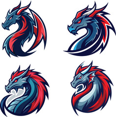 Dragon Logo Vector, Icon use for various way with editable eps