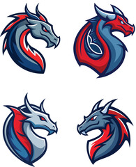 Dragon Logo Vector, Icon use for various way with editable eps