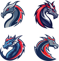 Dragon Logo Vector, Icon use for various way with editable eps