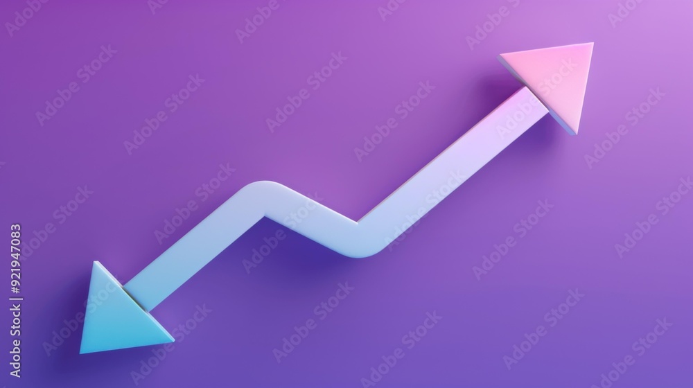 Aufkleber increasing trend line with arrows indicating growth and progress. the design features a modern aesth