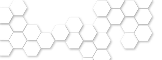 Abstract white hexagonal geometric background with shadow. Luxury white 3D futuristic honeycomb mosaic white background. Abstract white lines background. Vector Illustration.