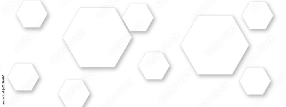 Poster abstract white soft hexagon concept design abstract technology background vector. white 3d futuristi