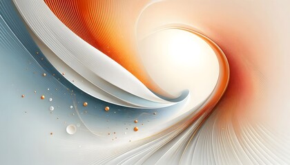 Abstract waves of orange and white hues flowing smoothly in a gradient with soft light