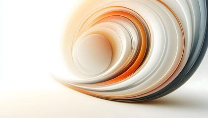 Abstract waves of orange and white hues flowing smoothly in a gradient with soft light