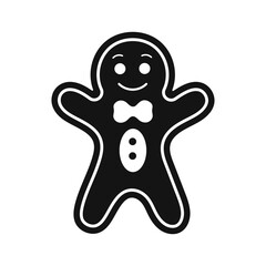 Gingerbread man. Christmas icon. Vector illustration.