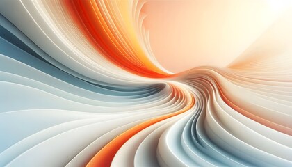 Abstract waves of orange and white hues flowing smoothly in a gradient with soft light