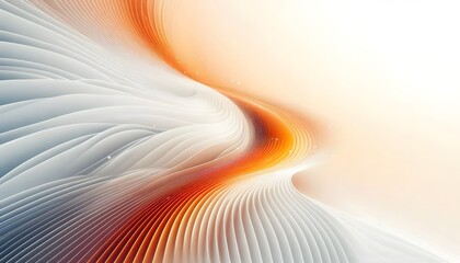 Abstract waves of orange and white hues flowing smoothly in a gradient with soft light