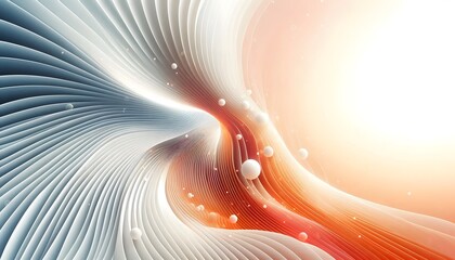 Abstract waves of orange and white hues flowing smoothly in a gradient with soft light
