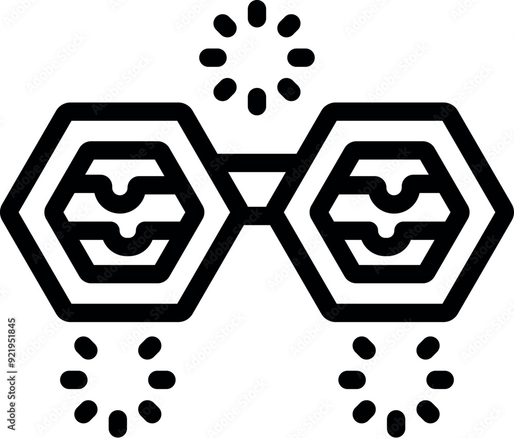 Poster blockchain is connecting two hexagon blocks with data transferring between them
