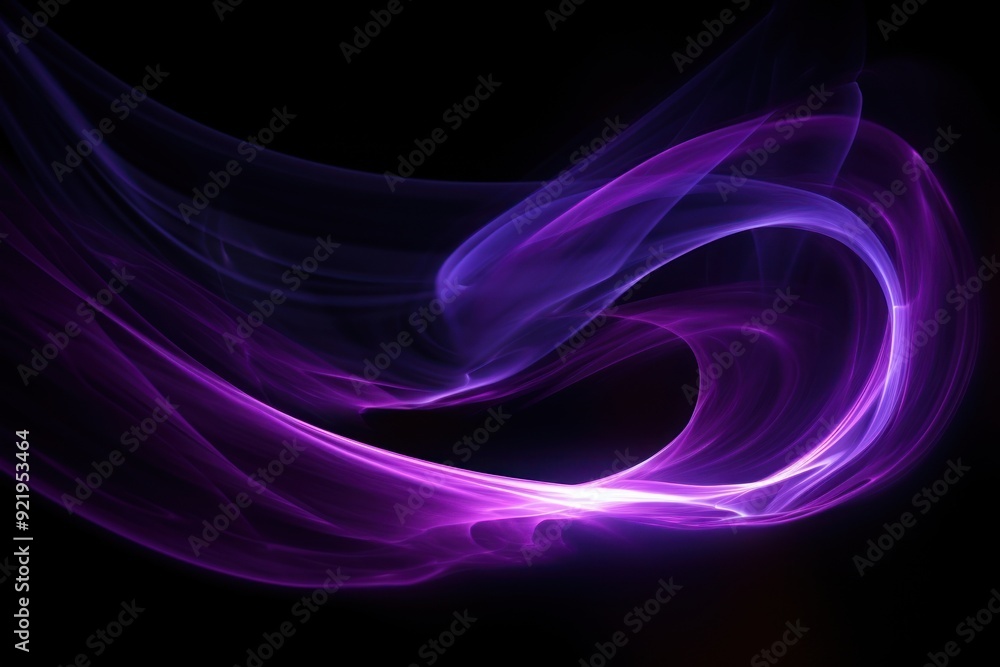 Wall mural photo purple fire in spiral twist line pattern light illuminated.