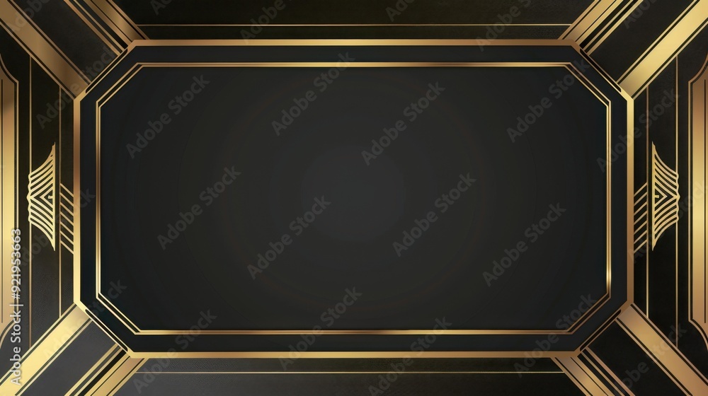 Aufkleber elegant black and gold frame design with a luxurious feel, perfect for showcasing content. the geome