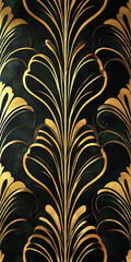 Modern art deco patterns with gold accents