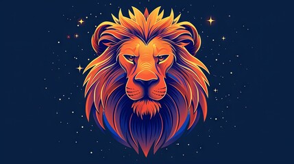 Leo astrological symbol. Zodiac icon, horoscope emblem, esoteric celestial graphic