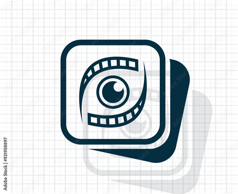 Aufkleber vector dark color icon with shadow on light checkered background