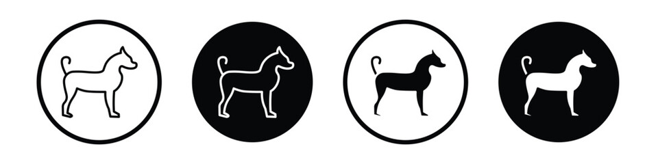 Chihuahua dog vector icon set black filled and outlined style.