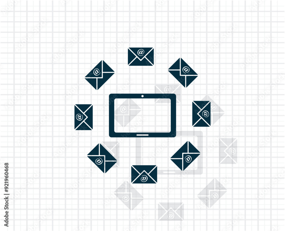 Poster vector dark color icon with shadow on light checkered background