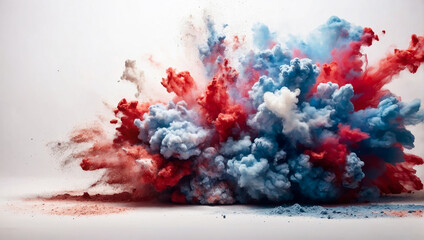 explosion of three colored powders. AI generated