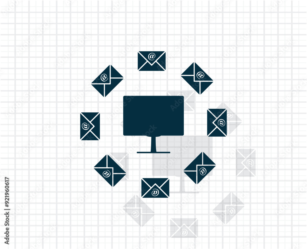 Poster vector dark color icon with shadow on light checkered background
